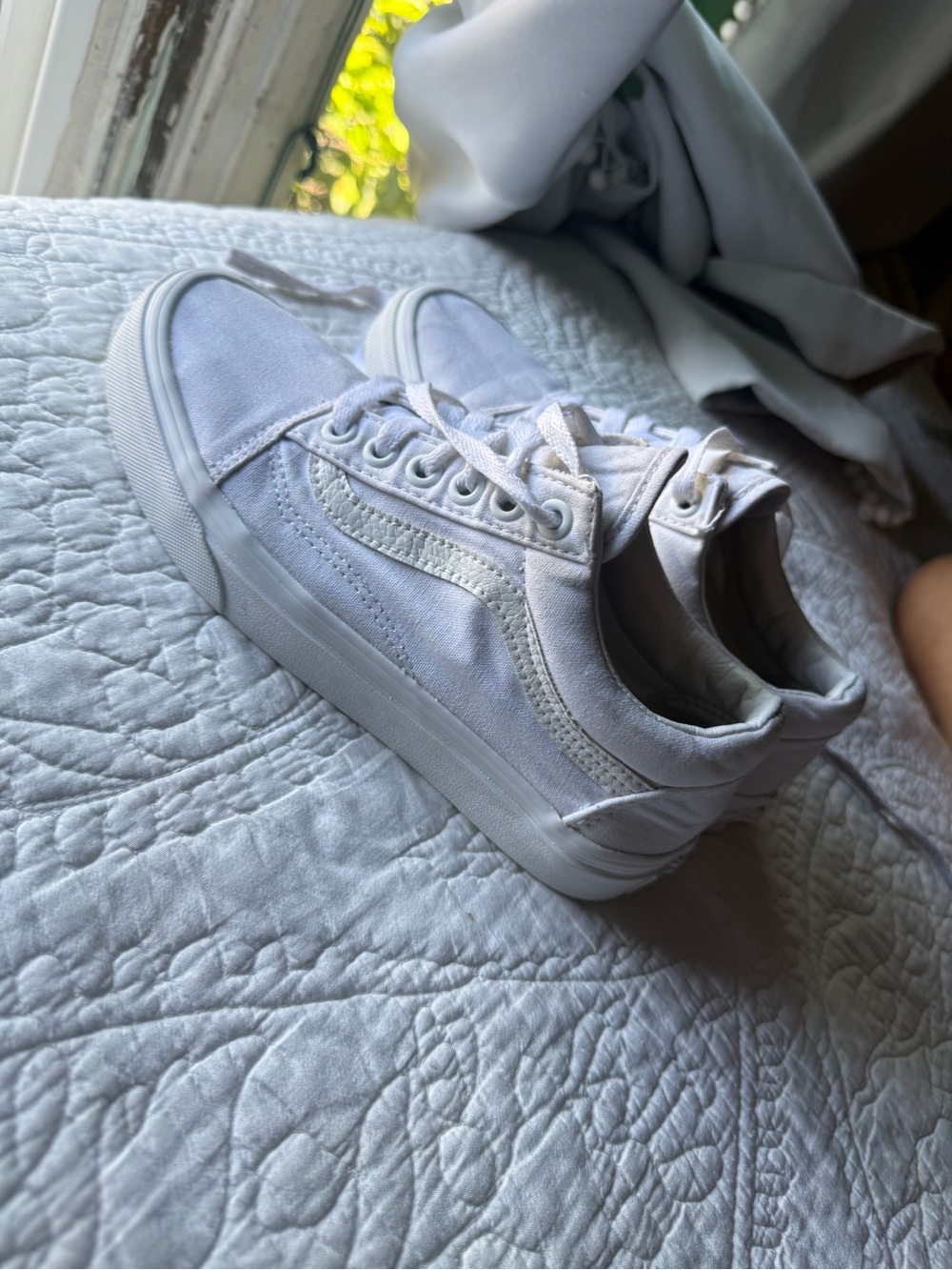 White Low-Top Canvas Sneakers